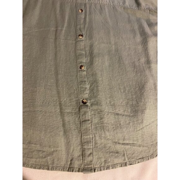 Cato Womens Sage Green Button-Back Top M Casual Popover Flowy City Comfy Blouse - Picture 12 of 13
